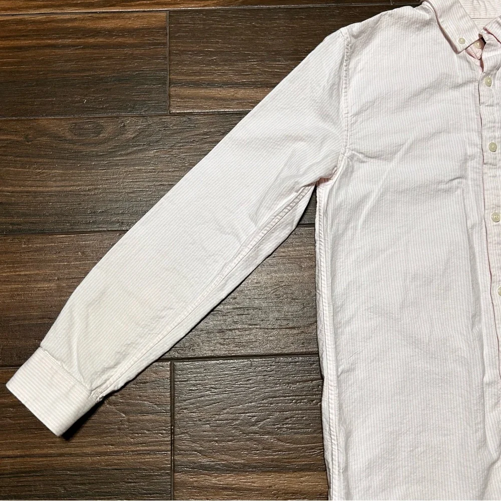 Vineyard Vines Boys Whale Shirt Long Sleeve Large 16 Pink White‎ Stripes - Picture 4 of 10